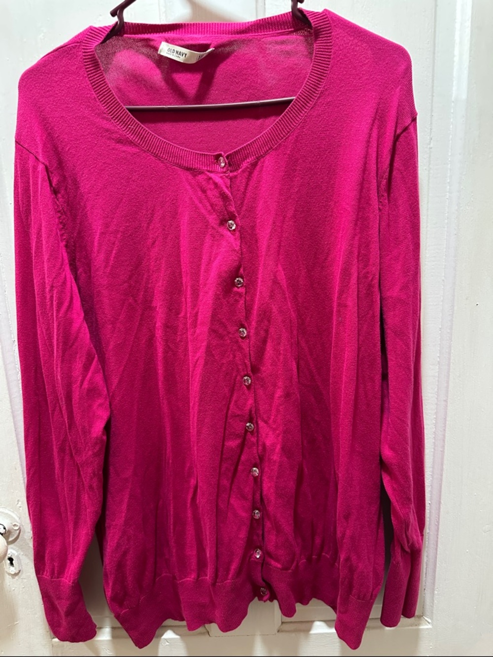 Old Navy Bright Pink Button-Down Cardigan